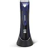 VINATO Electric Body Hair Trimmer - Manscape Ball Trimmer, Groin Hair Trimmer for Men, Waterproof Ball Shaver, USB Recharge Dock Replaceable Ceramic Blade, Male Hygiene Razor, 90 Mins Battery Life