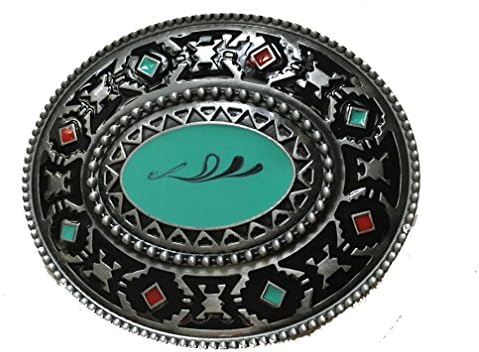Women Belt Buckles Vintage Anceint Style Metal Western American Bolo Tie for Leather Belt