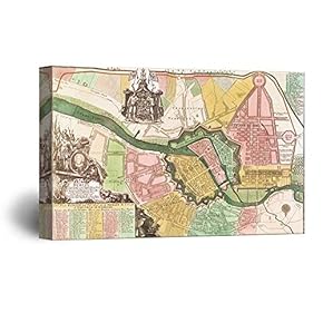 Canvas Wall Art - Vintage Map of Berlin - Giclee Print Gallery Wrap Modern Home Art Ready to Hang - 12x18 inches