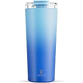 Meoky 24 oz Travel Coffee Mug with Leak-proof Lid, Stainless Steel Insulated Coffee Tumbler, Keeps Hot for 8 Hours or Cold for 24 Hours, Fits in Car Cup Holder (Sky)