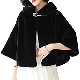 Faux Fur Shawls Bridal Wedding Wrap Scarf Capes for Women Winter Cover Up Party Gown Wrap Winter Cape Faux Fur Shawl Cloak