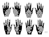 Tattoo Stencil / Template Set of 8 Sheets 2A Henna Designs Suitable for Hand