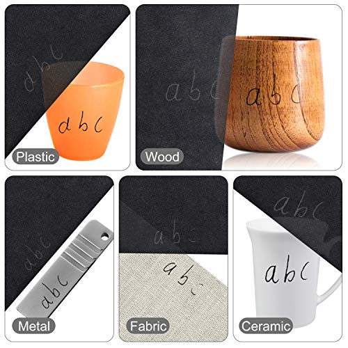 TUPARKA 150 Sheets Carbon Copying Paper and Tracing Paper with 5 Pieces Embossing Styluses Stylus Tools,Black Carbon Transfer Paper for Tracing on Wood,Fabric Tattoo Stencil Copy Accessory