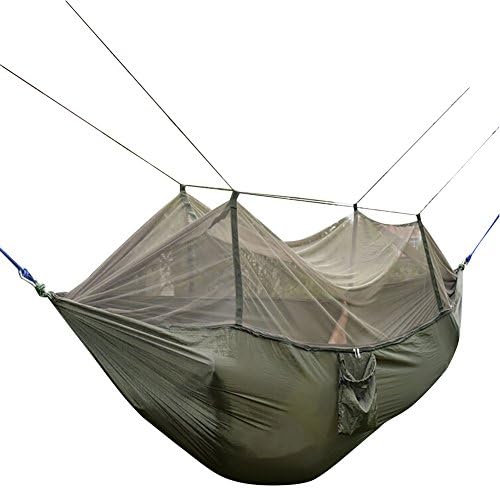 Hammock With Mosquio Net Kiber Portable Parachute Fabric Hammock Hanging Bed For Camping Or Outdoor Relax