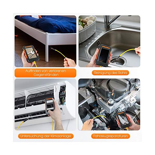 RAGU Endoskopische Kamera, IP67 1080P HD 4,3 Zoll LCD-Bildschirm Inspektionskamera mit 8 Dimmbaren LEDs 16,4 Fuß… – Bild 8
