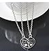 Hosaire Necklace Set Big Little Sister 2 Piece Love Heart Necklace Family Gift for Women Girl Friendship Black