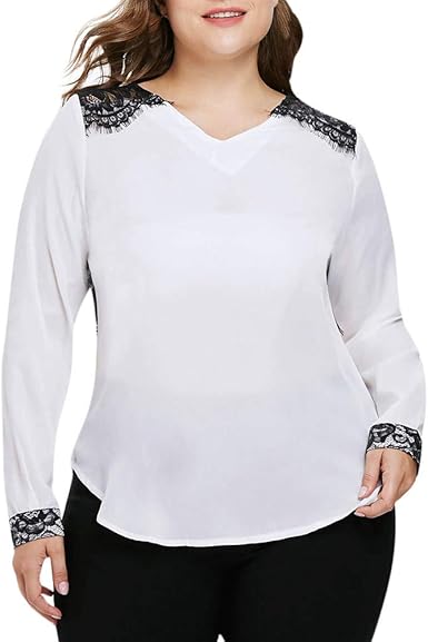 amazon white blouse plus size
