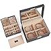 SONGMICS 2-Layer Box, Lockable Jewelry Organizer, Foldable Tray, Removable Divider, Gray UJBC232GY