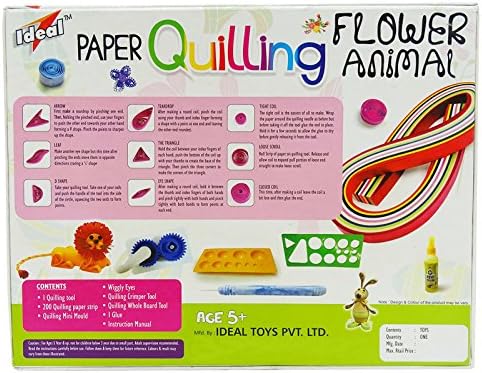 Ideal Paper Quilling Flower Animals Kit Children Creativity Game For 5+ Age Kids
