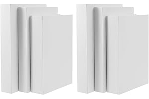 VICASKY 6pcs White Faux Decorative Books Set, Blank Hardcover Fake Books for Shelf Styling, Coffee Table