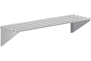 AmGood 14 in. x 48 in. NSF Stainless Steel Tubular Wall Shelf | Heavy-Duty Metal Shelving for Appliances & Equipment | Ideal for Kitchen, Restaurant, Garage, Laundry, Utility Room