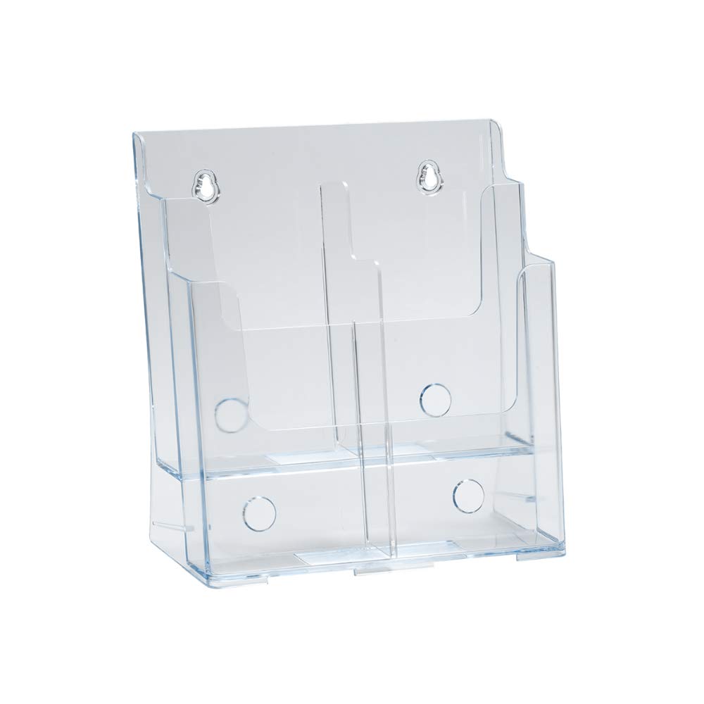 Azar 252381 Two-Tier Four-Pocket Trifold Brochure Holder