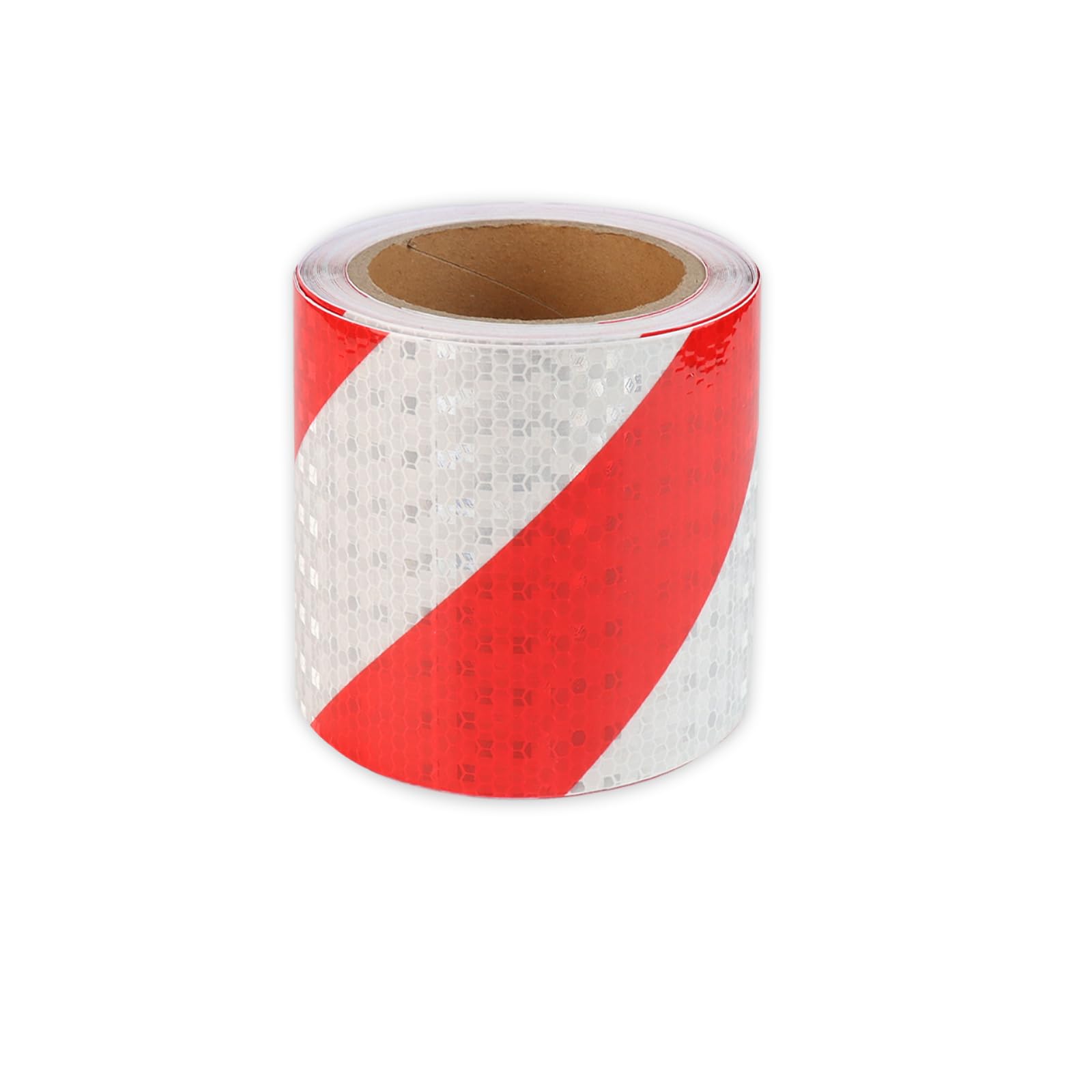 Red and White Reflective Tape, 10cm x 10m High Intensity Security Marking Tape, Waterproof Conspicuity Strips Tape, Vinyl Prismatic Safety Warning Tape Roll, Reflector Tape for Garages Factories
