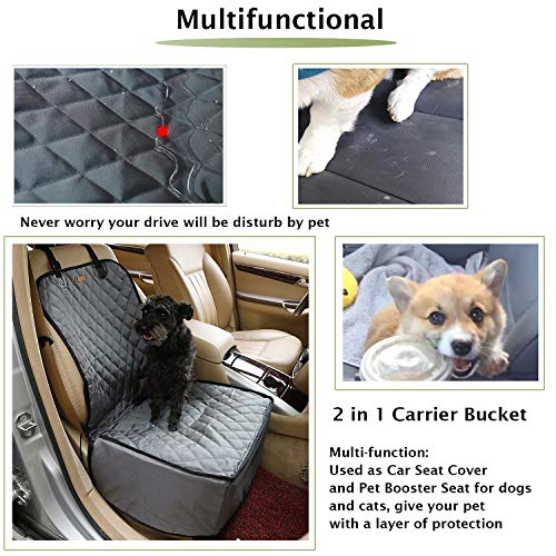 Pettom Pet Bucket Seat Cover Booster Seat 2 in 1 Deluxe Dog & Cat Front