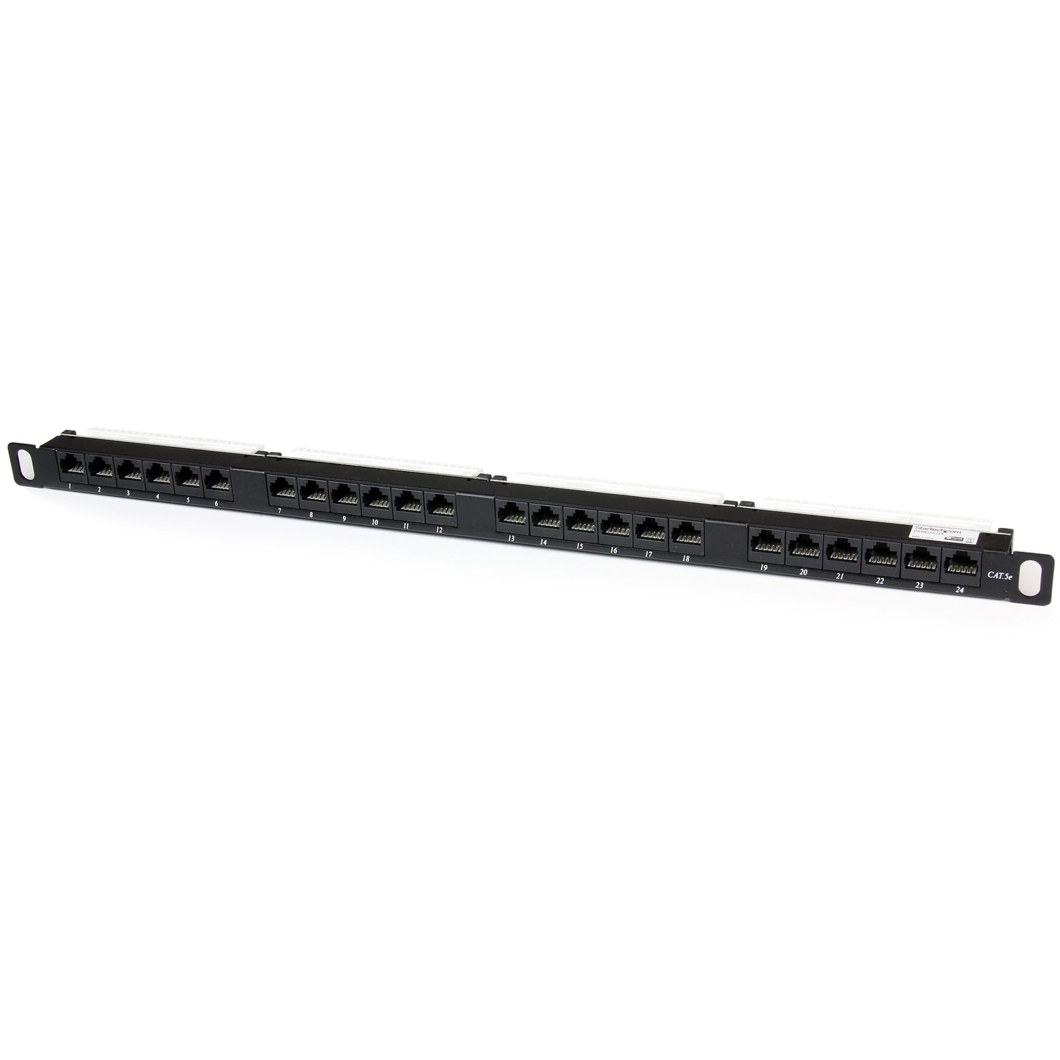 StarTech.com 24 Port 0.5U Cat5e Patch Panel - RJ45 Ethernet Rack Mount Cat 5e 110 Patch Panel - Rackmount Network Patch Panel (PANELHU24)