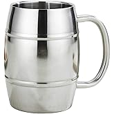 N-2 Barrel Design Double Wall Steel Beer Coffee Desk Mug,Premium Double Wall Insulated Travel Cup,Travel Tumbler Cup, 16 Ounce cup