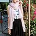 QBSM Womens Large Soft Silky Bridal Evening Wedding Party Wrap Scarf Shawl Pink