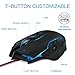 SZMDLX Gaming Mouse Wired (4800 DPI) (Programmable) (Breathing Light) (Weight Tuning Set) Ergonomic Game USB Computer Mice Gamer Desktop Laptop PC Gaming Mouse with 7 Buttons, Blackthumb 3