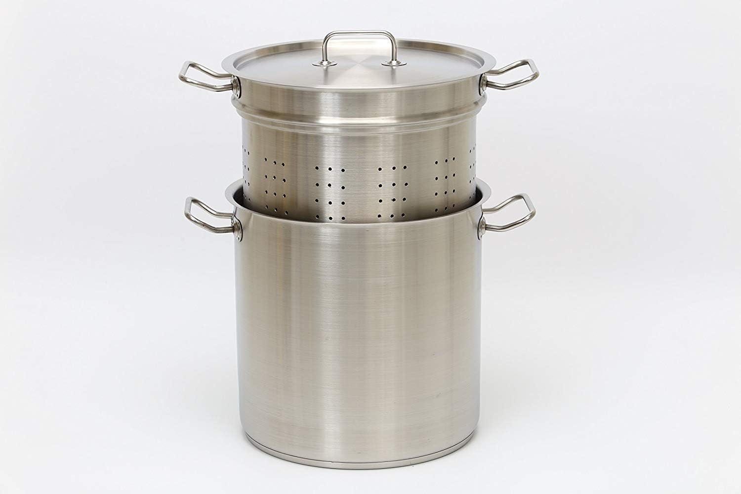 Heavy Duty Stainless Steel Professional Pasta Steamer Stock Pot 18 Quart - Commercial Cookware