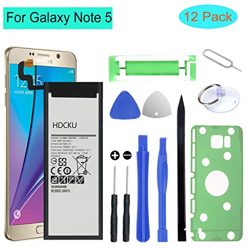 HDCKU Note 5 Battery Replacement Kit for Samsung Galaxy Note 5 EB-BN920ABE Battery N920V N920A N920T N920P N920R4 N920F N920I N920W8 with Repair Tools and Instruction Manual (24 Month Warranty)