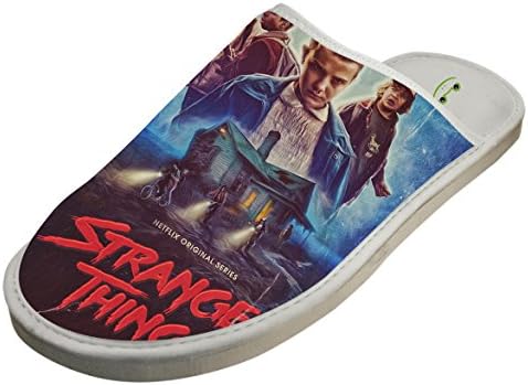 Things_xStranger Adult Unisex 3D Print Indoor Slippers for Mens (White)