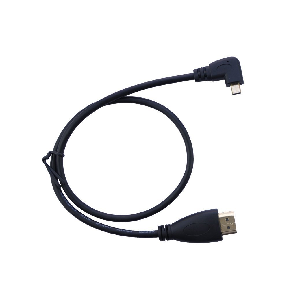 LiKuCo 20" 50CM 90 Degree Left Angled Micro HDMI Male To HDMI Male Cable Adapter Connector (Left Angled)
