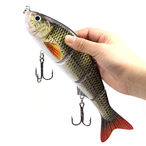 Angeln Mehrteiliger Wobbler Jerkbait mit 2 Drillingshaken 25cm Köder für Hecht Barsch Forelle – Bild 3