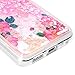 LG G6 Case,Liquid Glitter Case Bling Sparkle Shiny Flowing Moving Pink Love Hearts Cover Clear Ultral Slim Protective TPU Bumper with Stylus Pen Plug Dust for Girl ZSTVIVA - Red Rose Flowers