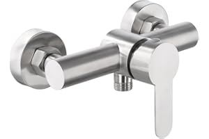Shower Mixer Tap, Single Lever 304 Stainless Steel Bath Mixer Tap, Single Lever Anti-scalding Wall Mounted Mixer Tap, Bathroo