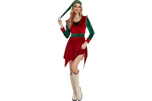 KBJALQ Elf Costume for Women Buddby The Elf Costumes Dress ElfMovies JovieElf Christmas Cosplay Outfits Adult