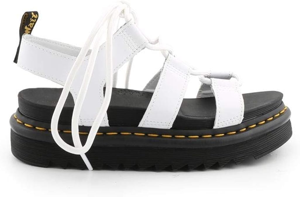 Amazon.com | Dr. Martens Luxury Fashion Woman 24641100 White Leather Sandals | Season Permanent 