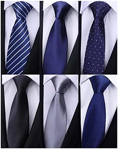 Lot 6 pcs Classic Men's Tie Silk Necktie Woven Jackquard Neck Ties + Gift Box