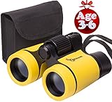 Toy Binoculars for Kids and Toddlers | Christmas or Birthday STEM Gift for Baby Boys Girls and Twins | Great for Party Pretend Play Outdoors and Travel Trips | Best for 3 to 6 yr | Small and Compact