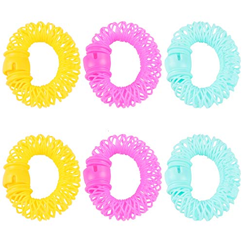 Curlers, 6pcs Magic Doughnut Sticks Rollers Circle Spiral Plastic Hair Curly Curler Curl Roll Ringlets Wave Hairdressing Care Hairstyle Maker Styling Tool