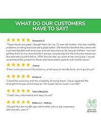 Healthy Seniors Fuerza silla Programa de ejercicios con dos bandas de resistencia, manijas y Impreso Ejercicio Guía. Ideal para rehabilitación o terapia física. Regalo perfecto para personas mayores.