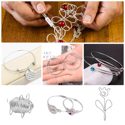 Romon Aluminium Wire 2 mm x 10 m, Craft Aluminium Wire, Flexible Aluminium Wire for Jewellery Making DIY Jewellery Making