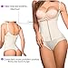 SHAPERX Camellias Women's Faja Seamless Firm Control Shapewear Zipper Closure Open Bust Bodysuit Body Shaper Slimmer Shaperwear Beige, SZ70950-Beige-3XL
