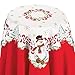 Collections Etc Christmas Snowman and Cardinal Cutout Table Linens with Pinecones, Christmas Trees, and Bows- Holiday Decor for Dining Room