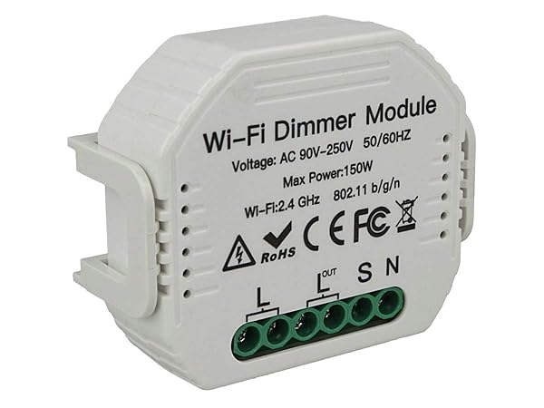 LEDLUX SH105 LED Triac Dimmer corte de fase con botn normalmente abierto 220 V 150 W Mdulo WiFi Smart con memoria y funcin desviador compatible con Alexa y Google Home