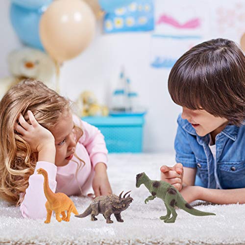 Litian Dinosaur Toys Play Set 5-8 inches Plastic Realistic Dinosaurs Figures Pack of 15 Including T-rex, Stegosaurus, Monoclonius, Ceratosaurus for 3+ Kids Toddler Boys Girls Birthday Gift (KL-15PCS)