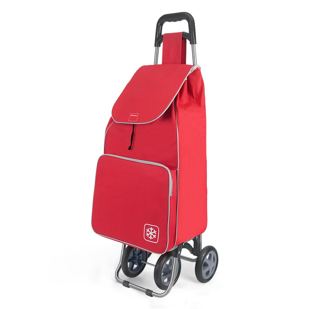 Metaltex Aloe Shopping Trolley with 4 Wheels, Metal, 120 x 60 x 6 cm 120x60x6 cm red โ image 1