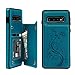 SUPWALL Compatible with Galaxy S10 Case Wallet, Case with Card Holder Embossed Butterfly Slim Folio Leather Cover Shockproof Kickstand with Credit Card Slot Protective Skin for Galaxy S10, Blue