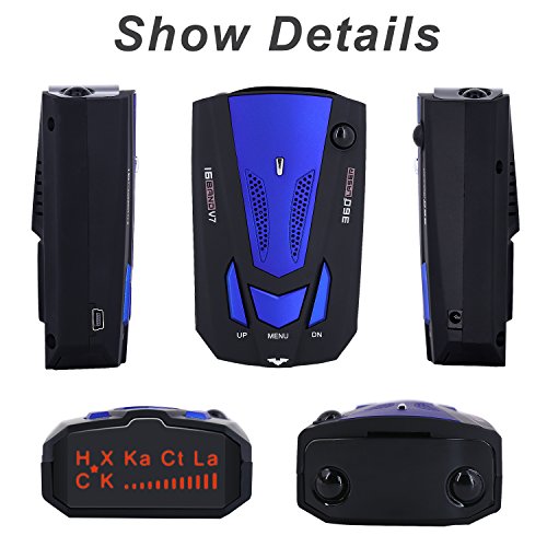 BESWORLDS New Radar Detector, Car Speed Laser Radar Detector with Voice Alert and Alarm System, Auto Policy Laser Radar Detector Kit for Cars (Blue)