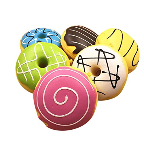Nacome for Adult/Kids Toy,New Squishy Squeeze Stress Reliever Soft Colourful Doughnut Scented Slow Rising Toys Stress Relief Toy