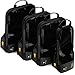 VASCO Compression Packing Cubes for Travel – Premium Set of 4 Luggage Organizer Bags (S+2M+L) Black