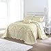 BrylaneHome Bedding Lightweight All Season Modern Amelia Quilted Damask Oversized Ultra Soft Bedspread - Queen, Ivory