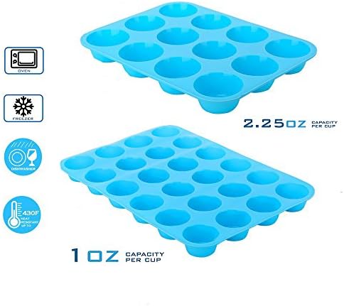 DAPOTO Silicone Muffin Pan Cupcake Baking Pan 12 Cup Sizes Silicon Bakeware Pans Kitchen Trays & Mold
