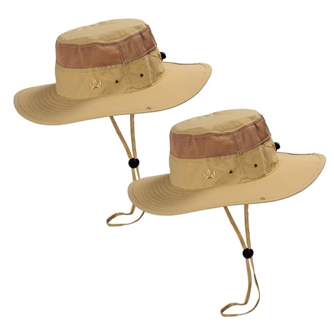 The Friendly Swede Buschhüte 2er Set mit Kinnband - ideal als Sonnenhut, Safarihut, Outdoor Hut, Fischerhut, Anglerhut, Garte