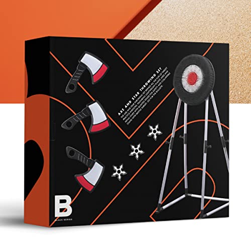 BLACK SERIES The Axe Throwing Target Set, 3 Throwing Axes and Bristle