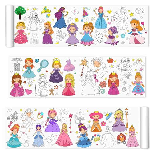 Nicime 118 * 11.8inch Cute Princess Coloring Roll, DIY Drawing Roll for Kid, Children Painting Paper for Classroom Home Wall Supplies Favor